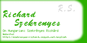 richard szekrenyes business card