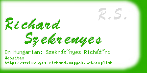 richard szekrenyes business card